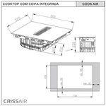 Cooktop de Indução 4 Zonas com Coifa integrada