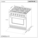 Fogão Freestanding Austin Black 90cm