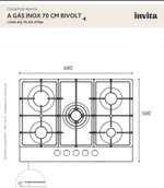 COOKTOP INVITA A GÁS INOX 70 CM BIVOLT