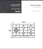 COOKTOP INVITA A GÁS INOX 90 CM BIVOLT