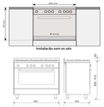 FOGÃO ELANTO ARTIGIANO 5 QUEIMADORES FOR A GÁS 90CM