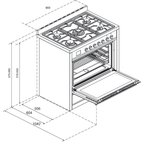 FOGÃO A GÁS FORNO ELET INOX 5 QUEIMADORES CUISINART ARKTON