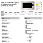 Micro-Ondas New Zurique 33l Inox 220v Debacco