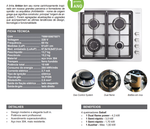 Cooktop a Gás  Cuisinart Arkton 60CM 4 Queimadores 220V
