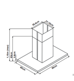 Coifa Casual de Ilha 90CM Cuisinart
