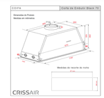 Coifa de Embutir 70cm Black Crissair  127V