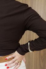Blusa Regina Cropped Marrom 