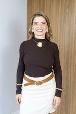 Blusa Regina Cropped Marrom 
