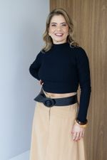 Blusa Regina Cropped Preta