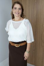 Blusa Trama em Tricot Vazado Off White 