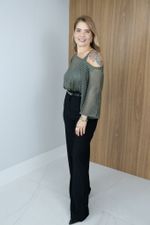 Blusa Trama em Tricot Vazado Verde 