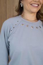 Blusa Trend com Ilhós Cinza 