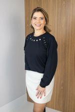 Blusa Trend com Ilhós Preta 