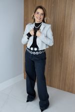 Calça Jeans Wide Leg Preta Adriana