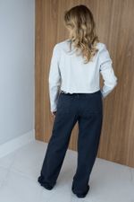 Calça Jeans Wide Leg Preta Adriana