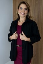 Camisa Rafaela em Tricoline Preta 