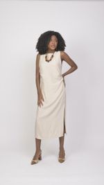 Vestido Majore Areia
