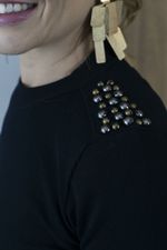 Blusa Aurora com Aplicações  Preta 