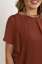 Blusa Angel Assimétrica em Camadas – Terracota