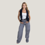 Calça Jeans  Wide Leg Bonança Gray