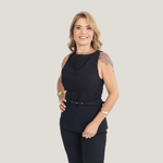 Colete Alongado Alba com Cinto Preto