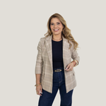 Blazer Noren Xadrez Areia