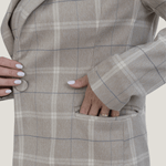 Blazer Noren Xadrez Areia