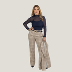 Calça Noren Xadrez Areia