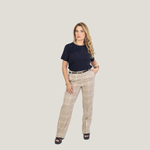 Calça Noren Xadrez Areia