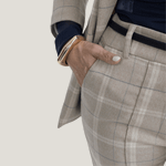 Calça Noren Xadrez Areia