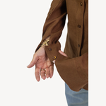 Camisa Lora Linho Marrom