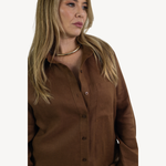Camisa Lora Linho Marrom