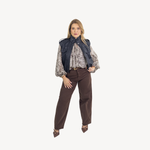 Calça Jeans Barrel Marrom Karen