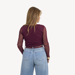 Blusa Manga Tule Ameixa Camila 