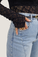 Body Rendado Manga Longa Zara Preto