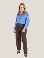 Camisa Lora Linho Azul Royal