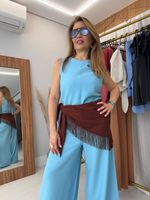 Lenço com Franja Marrom