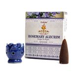 Kit Incensário Indiano Cascata Azul e Incenso Alecrim