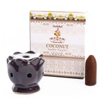 Kit Incensário Indiano Cascata Marrom e Incenso Coco
