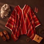 Poncho Peruano Tradicional de Lã