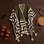 Poncho Peruano Tradicional de Lã