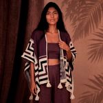 Poncho Peruano Tradicional de Lã com Tassel