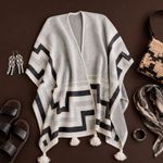 Poncho Peruano Tradicional de Lã com Tassel
