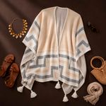 Poncho Peruano Tradicional de Lã com Tassel