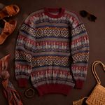 Blusa Tradicional Peruana em Lã Bordo