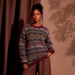 Blusa Tradicional Peruana em Lã Bordo