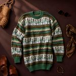 Blusa Tradicional Peruana em Lã Verde Musgo