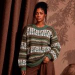 Blusa Tradicional Peruana em Lã Verde Musgo
