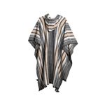 Poncho Peruano Tradicional de Lã com Capuz