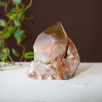 Ponta Cristal Quartzo Fumê em Drusa Cristal de Quartzo